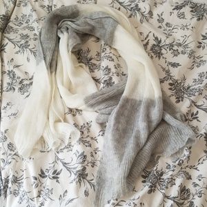 Very Soft Warm White and Gray Scarf